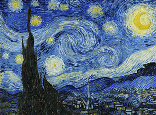Van Gogh The Starry Night swirling gif