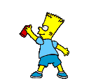 Bart Simpson spray painting El Barto