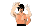 Bruce Lee waves arms gif