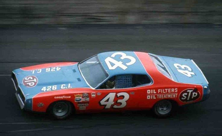 Richard Petty racing Dodge Charger in 1973 Daytona 500