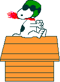 Snoopy flying doghouse gif