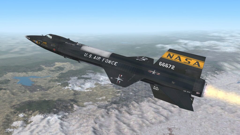 X-15 rocket plane in flight