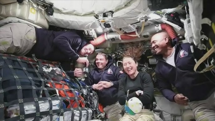 Artemis 2 crew live boadcast from inside Integrity. Laughter