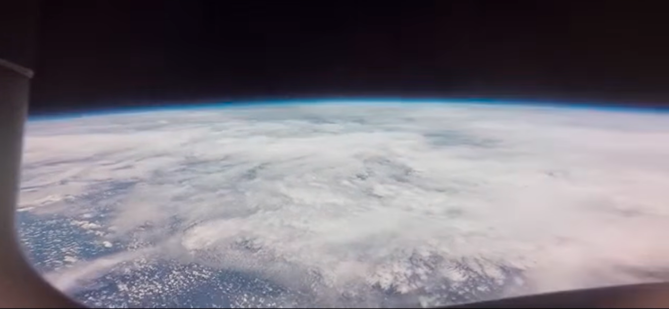 Earth from Integrity window at atmosphere reentry