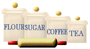 flour sugar coffee tea in cans