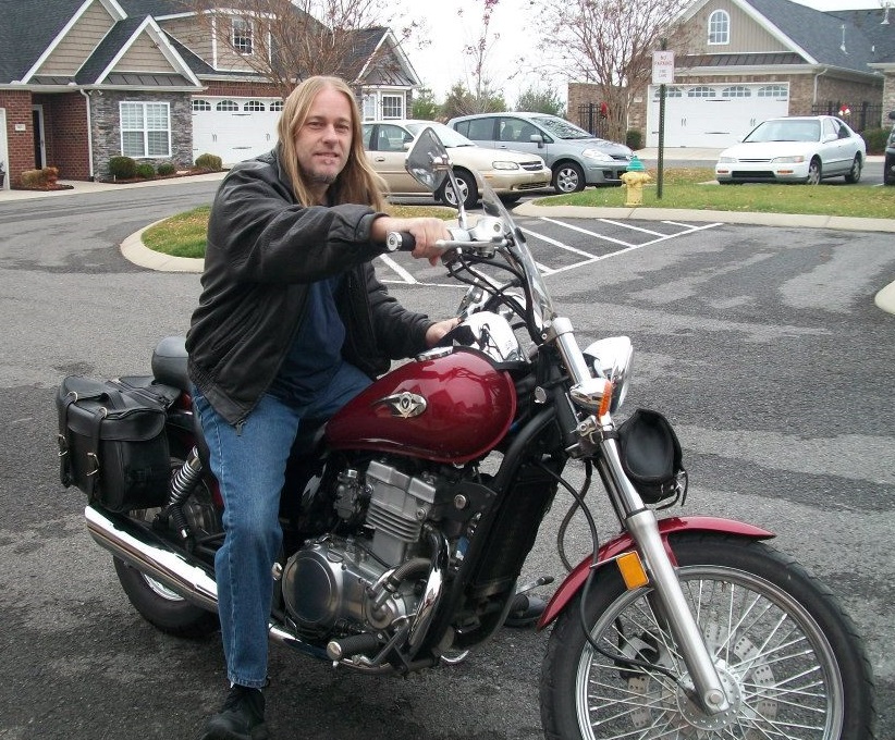 Me on my motorcycle, Thanksgiving 2012. The bike is a 2009 Kawasaki Vulcan 500.