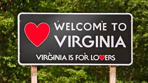 Virginia highway welcome sign. Virginia is for lovers