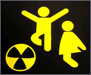 Radioactive kids at play sign
