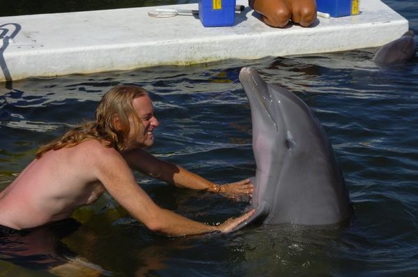 Me playing with bottlenose dolphin