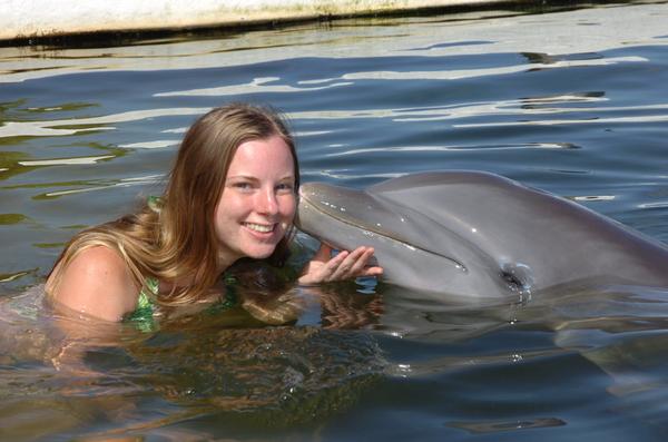 Dolphin kissing Bethany