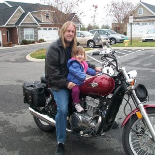 Little Reagan and me on my motorcycle