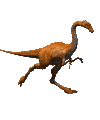 Tiny dinosaur running. Compsognathus.